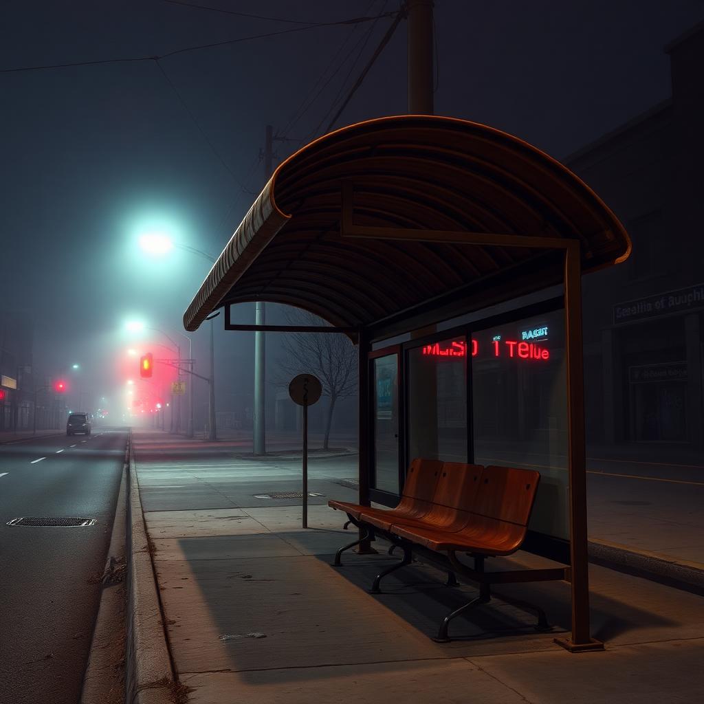 No Train Coming, the rusted bus stop shelter in the Quarantine Grid