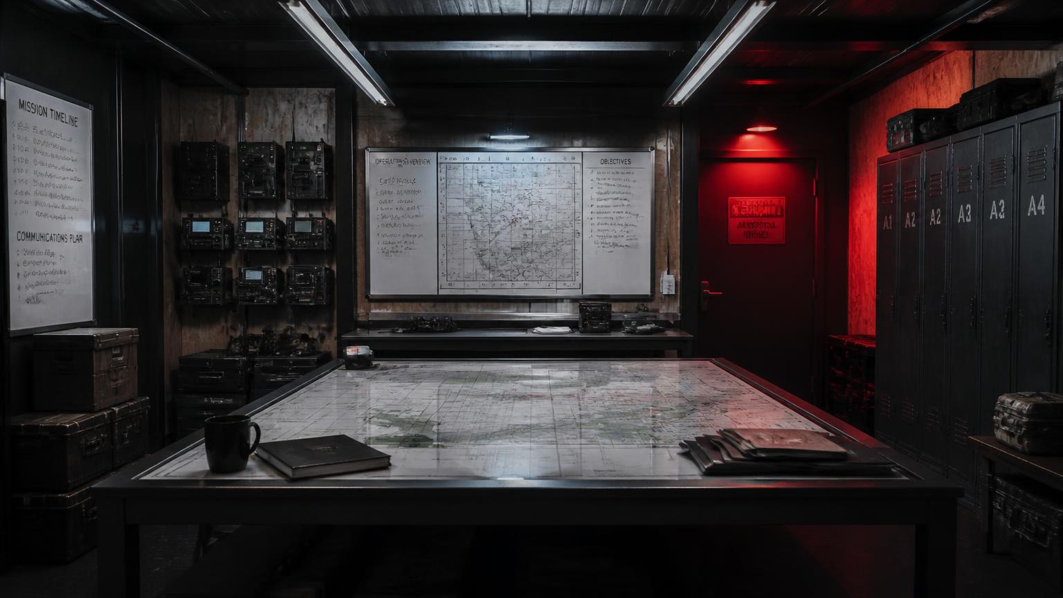 Tactical briefing area at Zombie Land